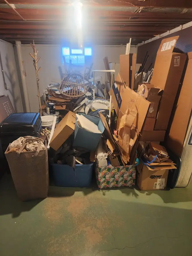 Roll-off dumpster container at job site for 6 Yard Dumpster Rental in Short Pump